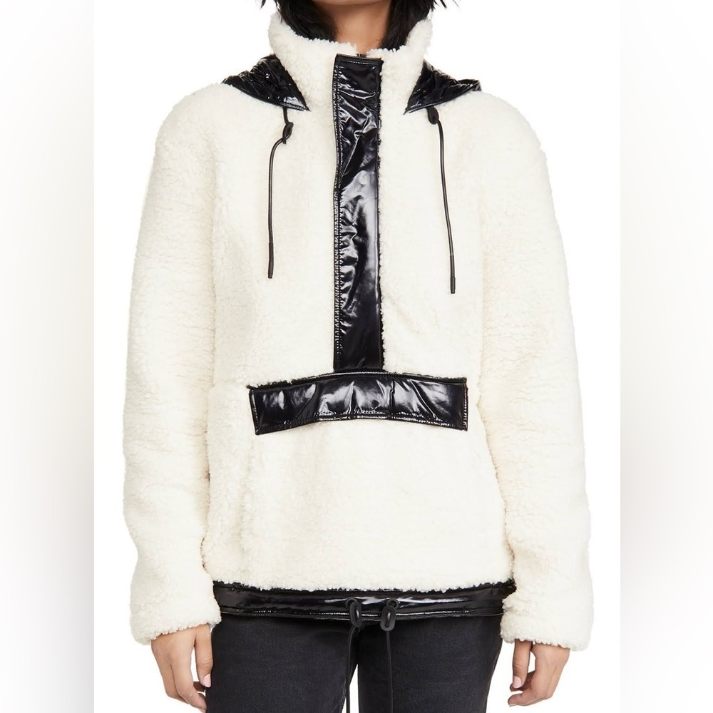 Moose Knuckles Avonhurst Sherpa Pullover Ivory Black - Picture 2 of 4